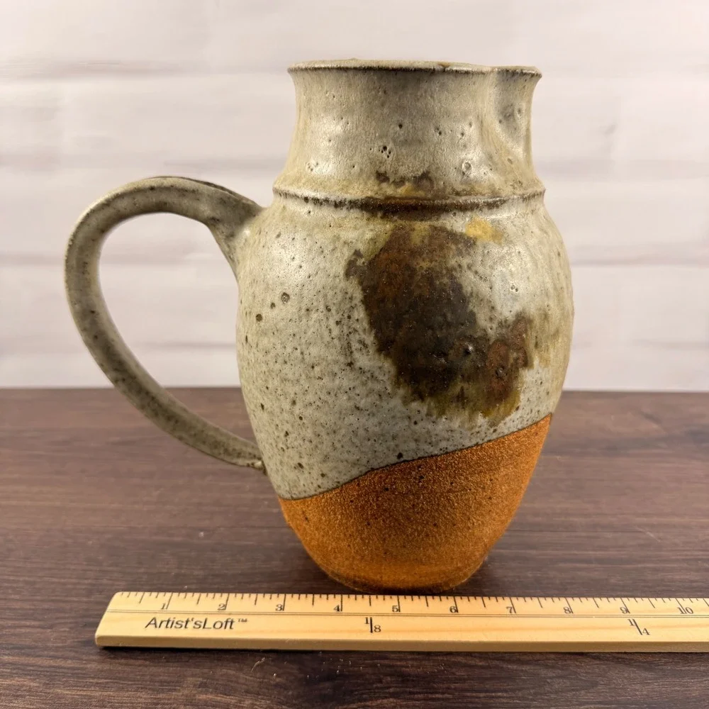Robert Weiss Handmade Stoneware Pitcher MCM Studio Pottery Glazed Ceramic